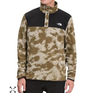 The North Face Fleece camo shirt top jacket green black m medium men's outdoor
